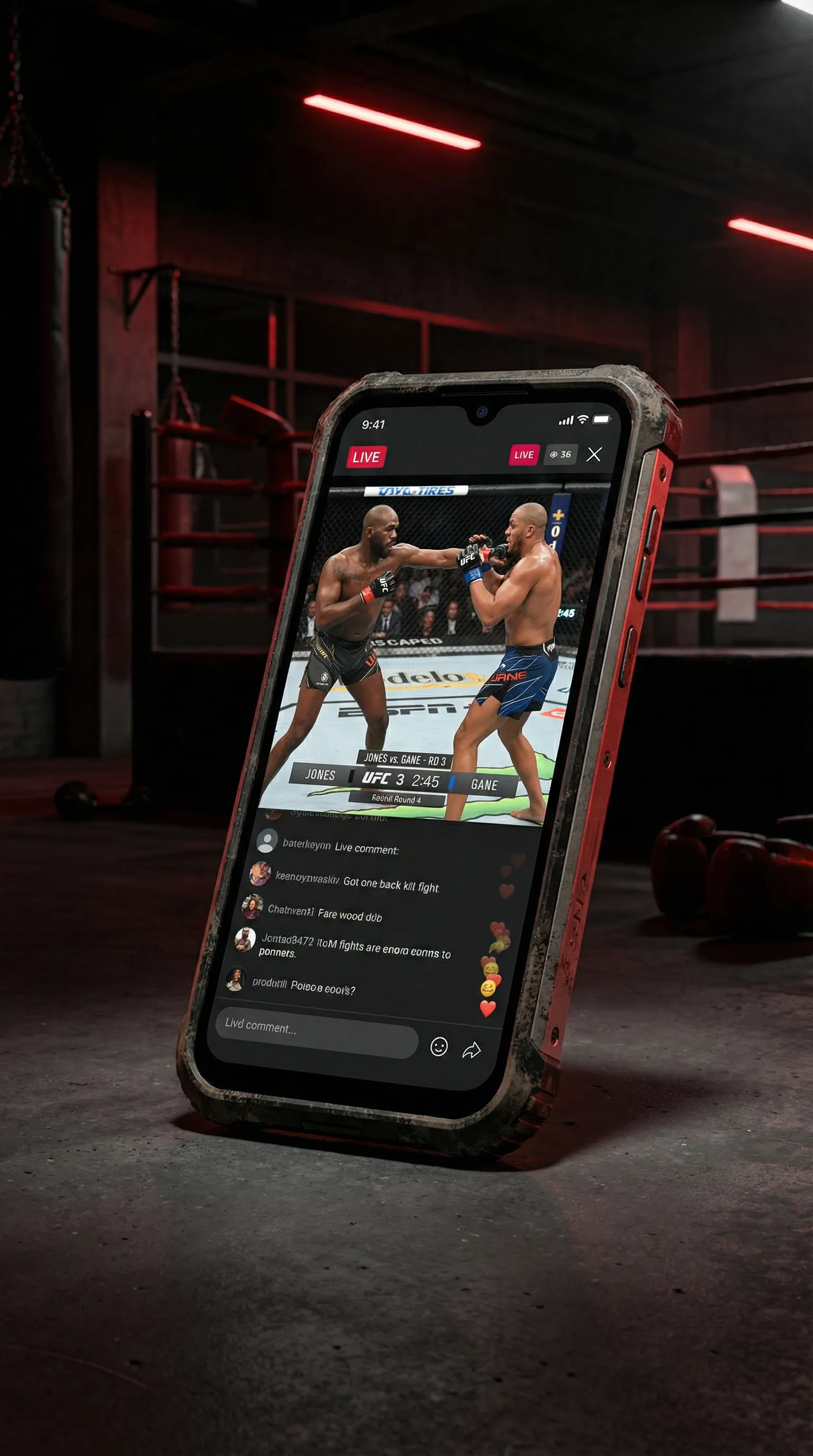 飞龙app 移动端APP格斗直播界面